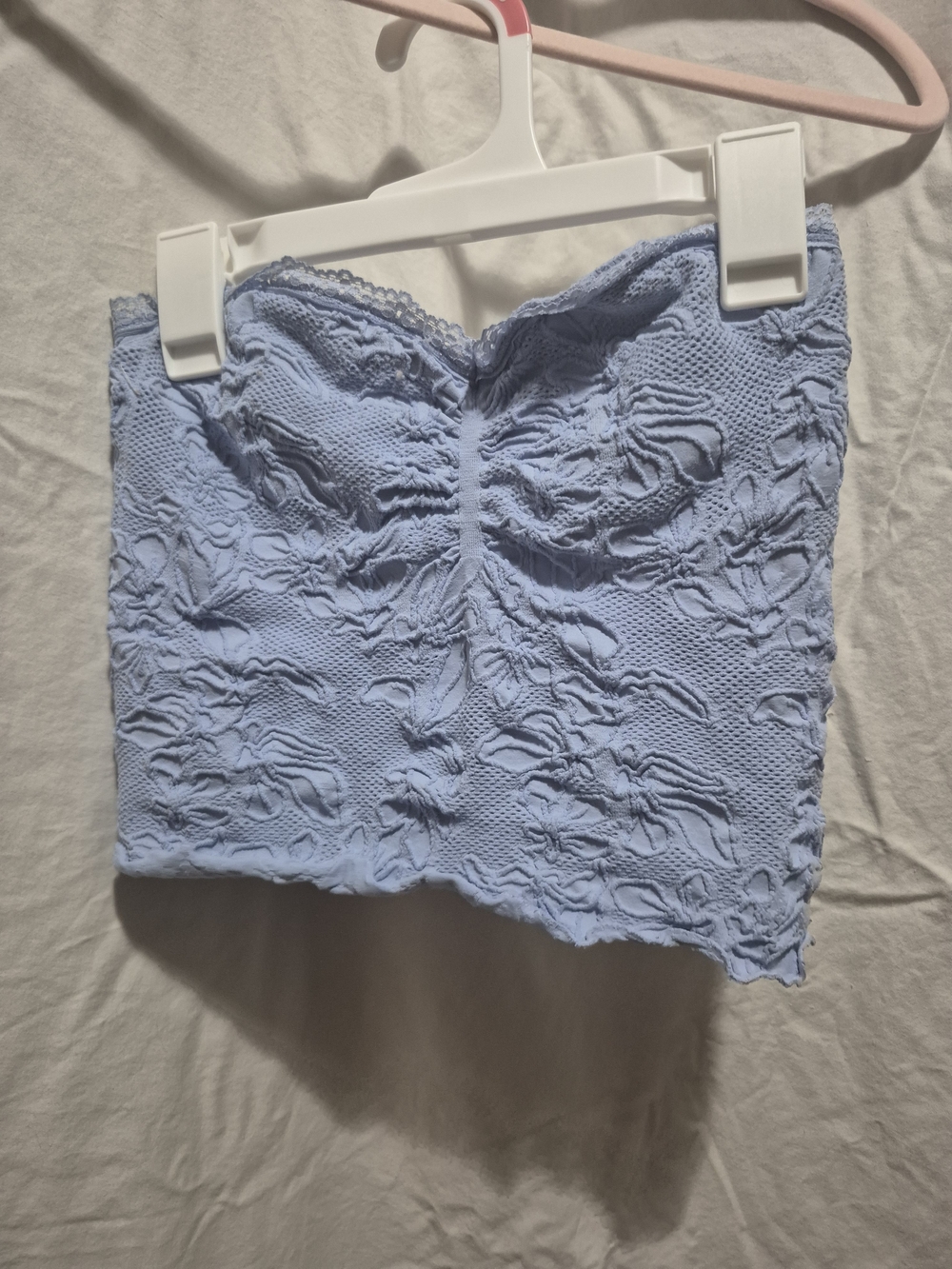 Light Blue Lace Strapless Bralette Top